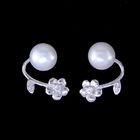 Sweety 925 Sterling Silver Pearl Earrings Snow Shape For Girl Friend Gift