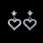 Imperial Crown Shape Silver Cubic Zirconia Earrings / Elegant Platinum Jewellery Earrings