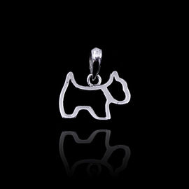 Hollow Cat Shape Solid Silver Pendant Plated RH For Cute Girls